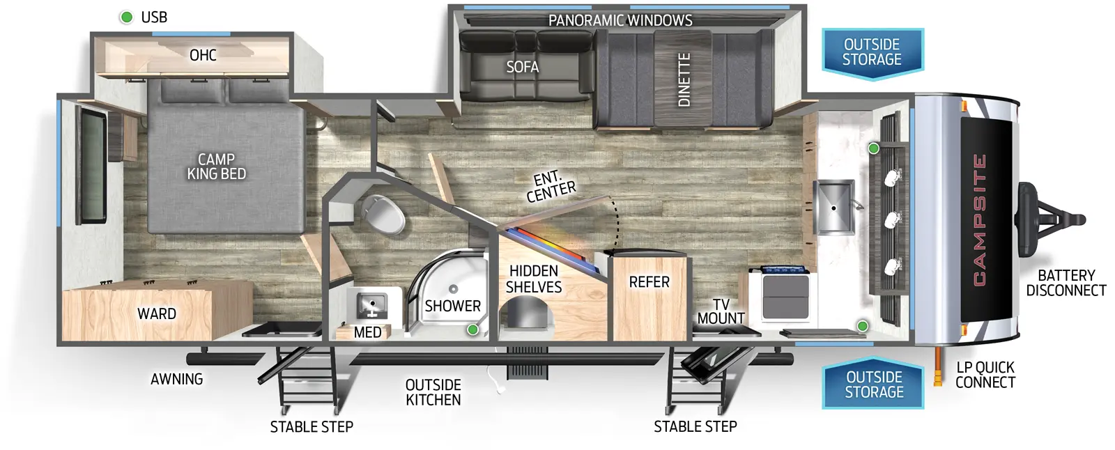 Campsite Ultra 26BW Floorplan